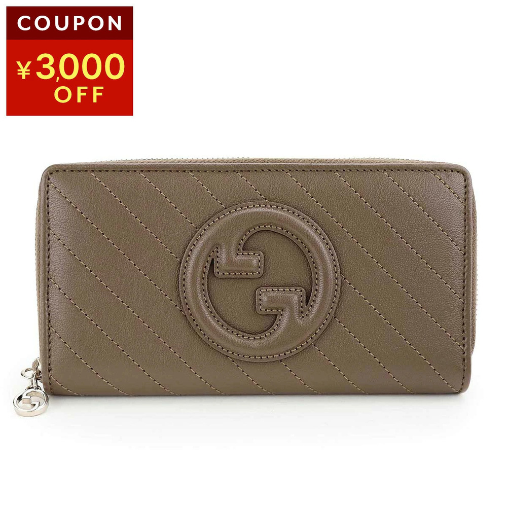 Gucci Long Wallet Round Zipper Blondie Leather Brown